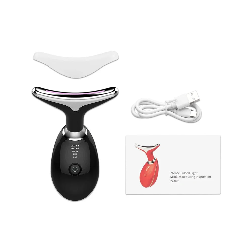 Revitalis™ | EMS Facial Massager & LED Light Therapy Device for Face & Neck Lift, Double Chin Remover, Skin Rejuvenation & Tightening