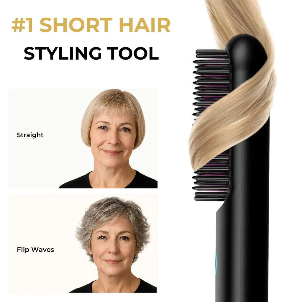 Wireless Heated Brush | Customizable Heat Settings & Portable for Effortless Styling Anytime