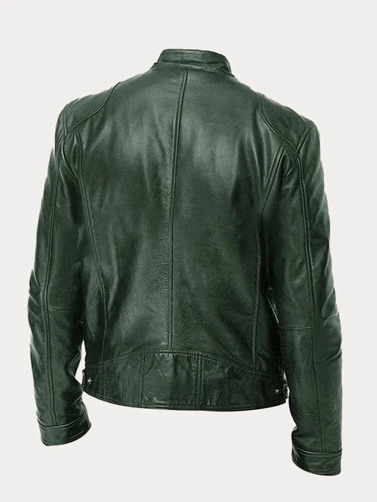 Men's Leather Jacket | Padded Lining, Adjustable Cuffs & Ideal for Casual and Formal Wear