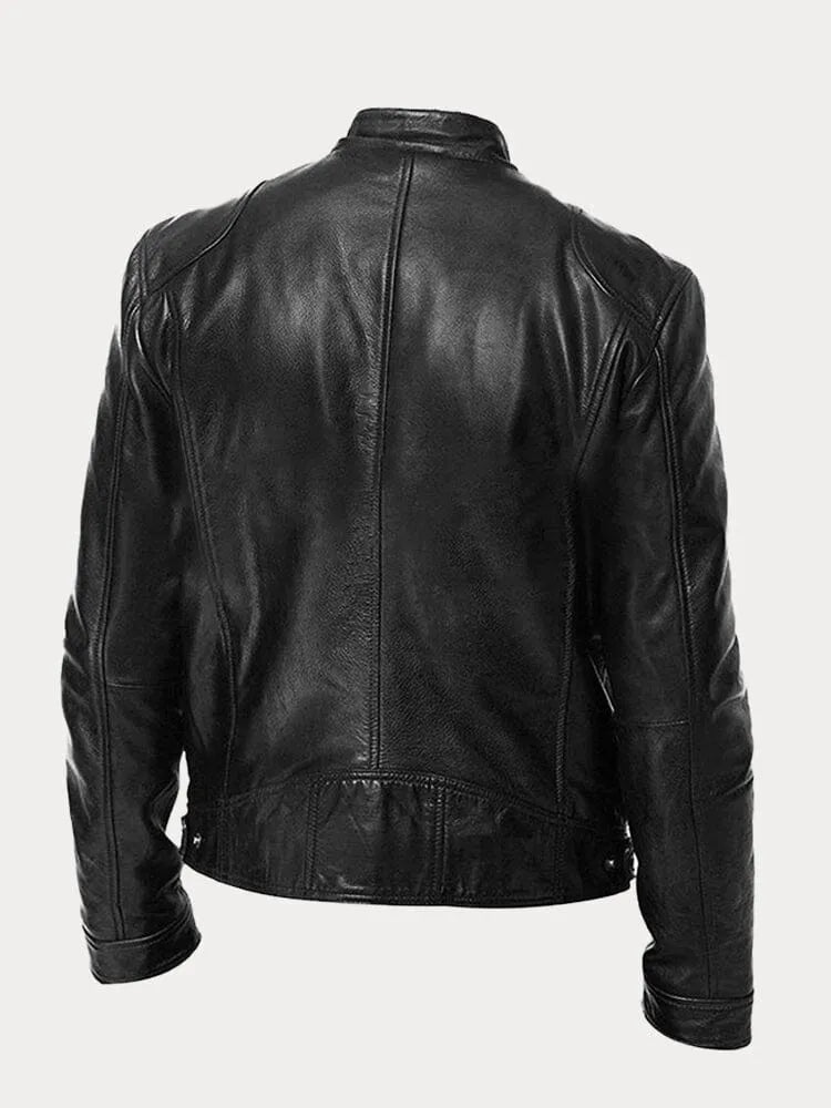 Men's Leather Jacket | Padded Lining, Adjustable Cuffs & Ideal for Casual and Formal Wear