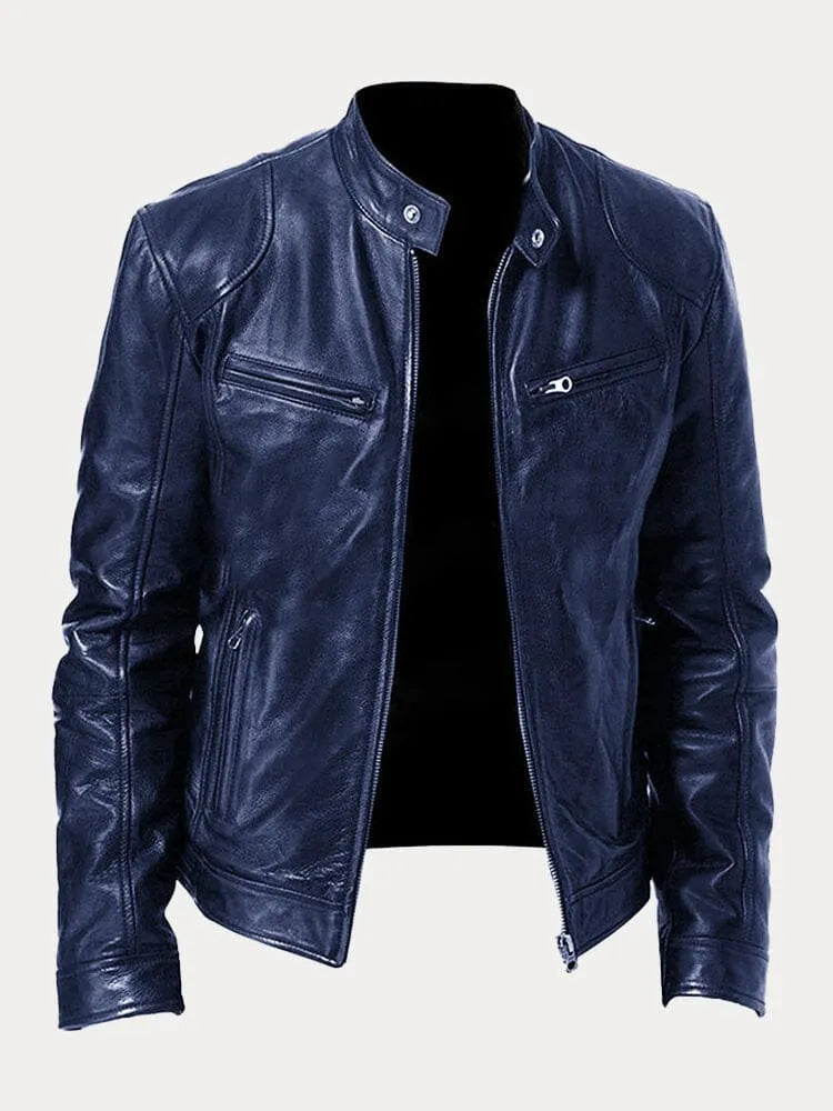Men's Leather Jacket | Padded Lining, Adjustable Cuffs & Ideal for Casual and Formal Wear
