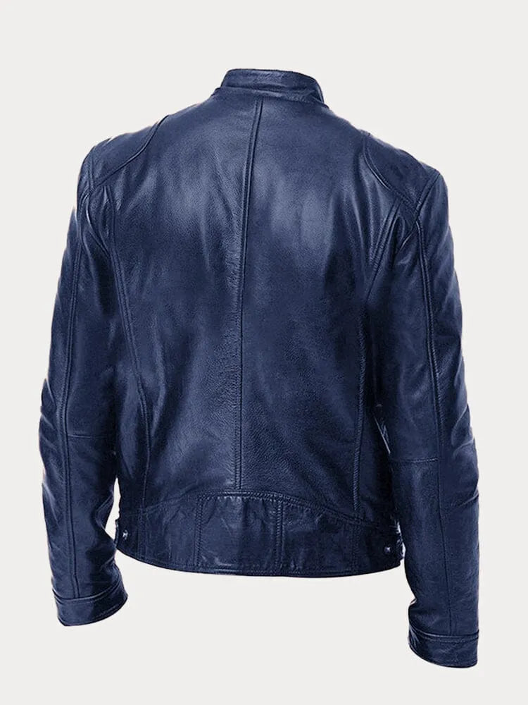 Men's Leather Jacket | Padded Lining, Adjustable Cuffs & Ideal for Casual and Formal Wear