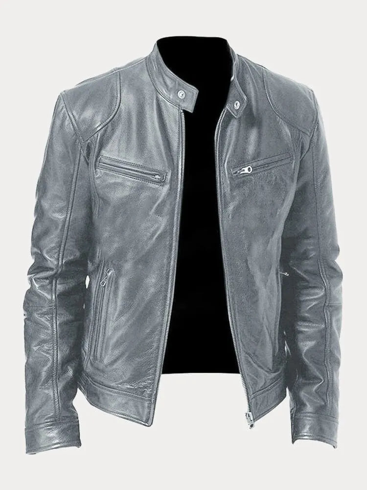 Men's Leather Jacket | Padded Lining, Adjustable Cuffs & Ideal for Casual and Formal Wear