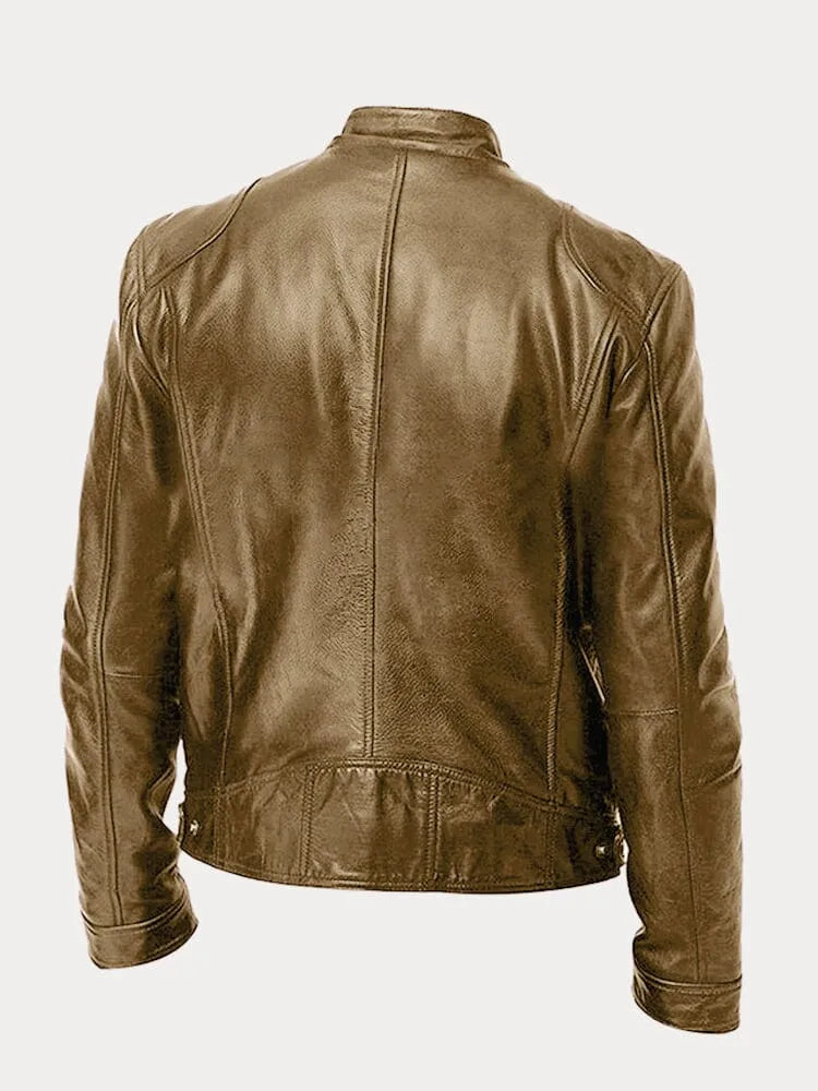 Men's Leather Jacket | Padded Lining, Adjustable Cuffs & Ideal for Casual and Formal Wear