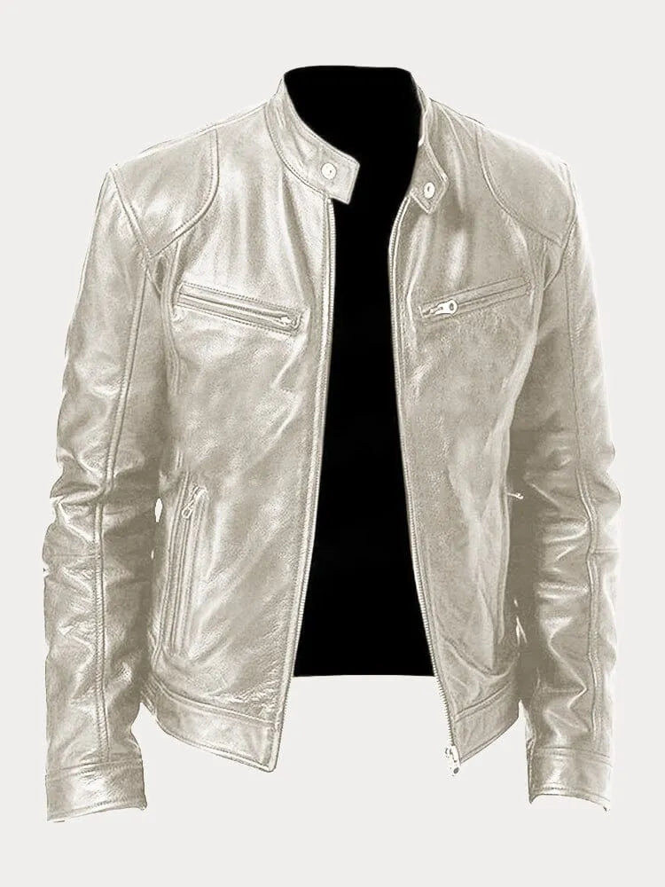 Men's Leather Jacket | Padded Lining, Adjustable Cuffs & Ideal for Casual and Formal Wear