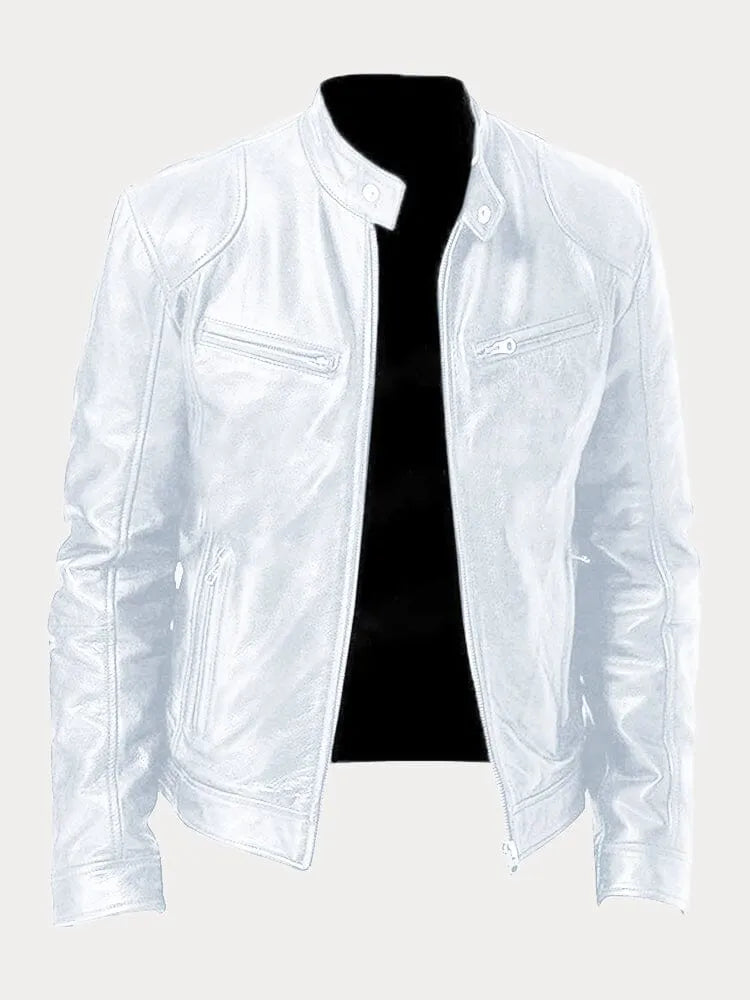 Men's Leather Jacket | Padded Lining, Adjustable Cuffs & Ideal for Casual and Formal Wear