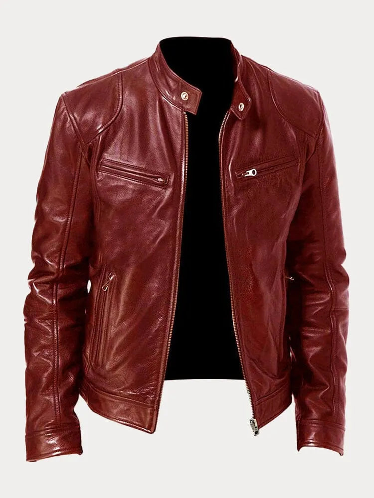 Men's Leather Jacket | Padded Lining, Adjustable Cuffs & Ideal for Casual and Formal Wear