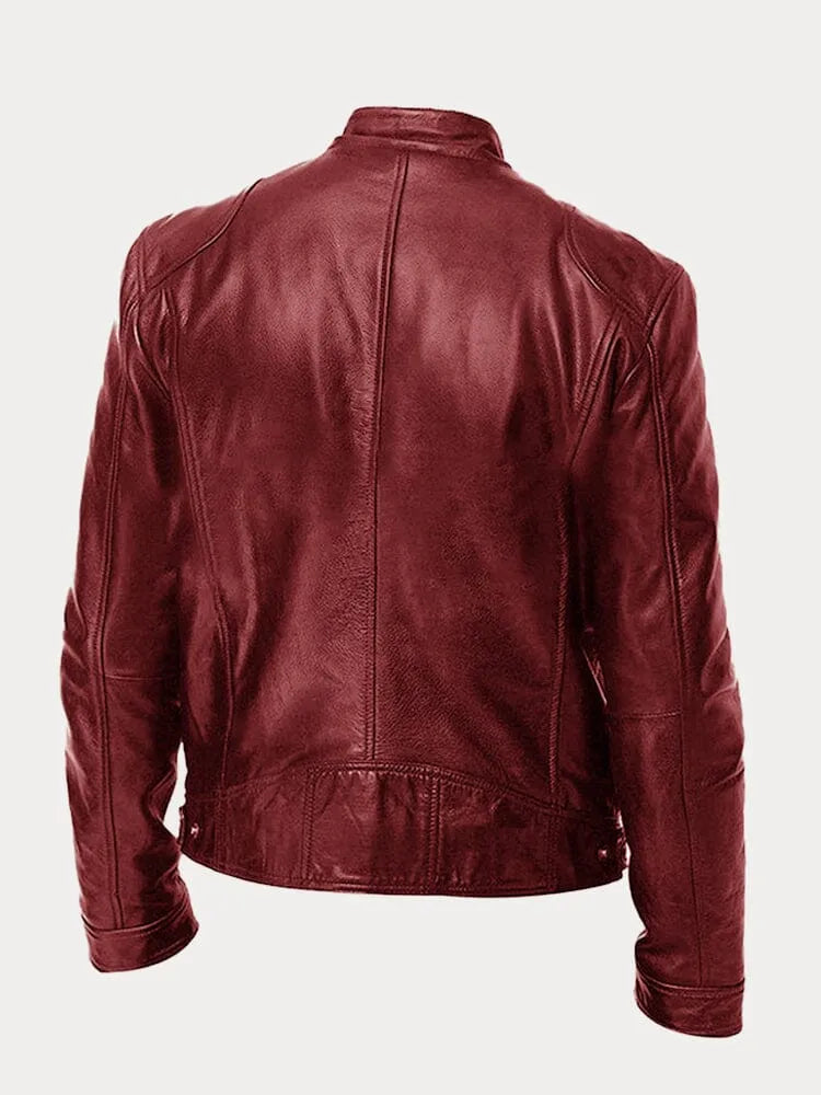Men's Leather Jacket | Padded Lining, Adjustable Cuffs & Ideal for Casual and Formal Wear
