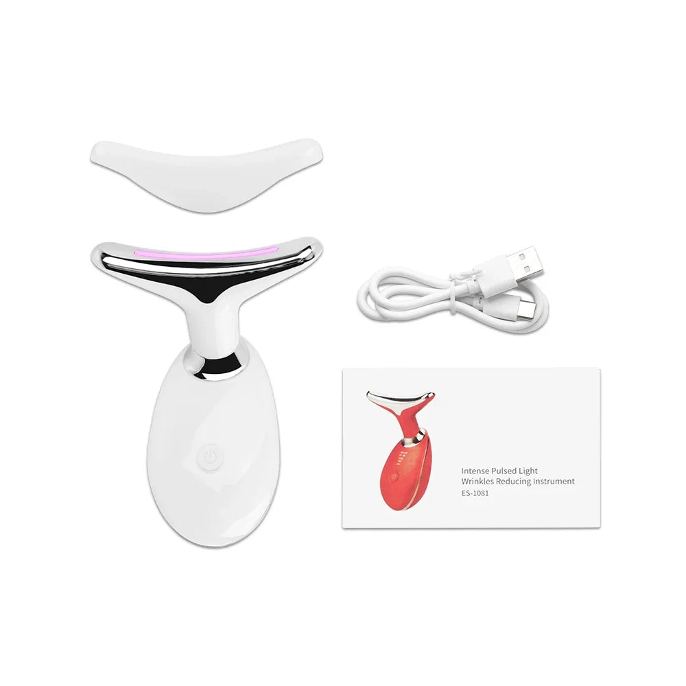Revitalis™ | EMS Facial Massager & LED Light Therapy Device for Face & Neck Lift, Double Chin Remover, Skin Rejuvenation & Tightening