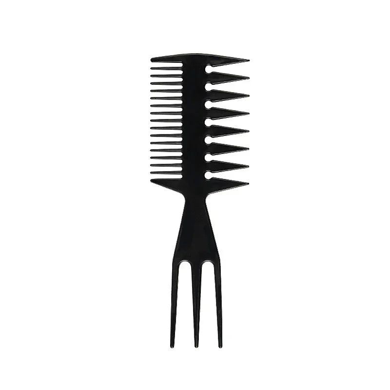 Wide Tooth Retro Oil Head Comb for Detangling Curly Hair - Professional Barber Fork Comb for Slicked Back Hairstyles