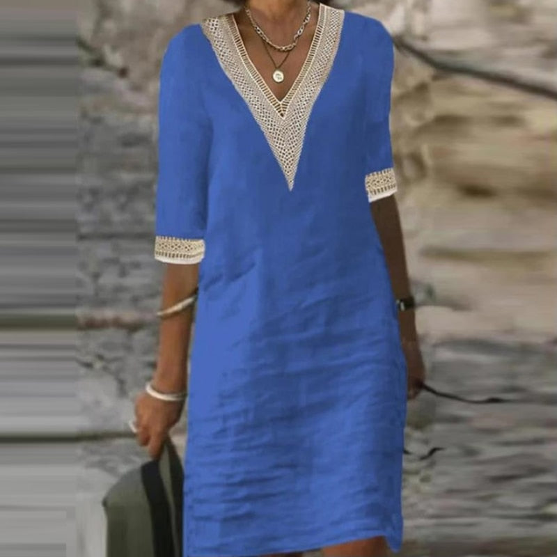 Linen Summer Dress for Women | Breathable, Comfortable & Ideal for Casual Outings and Elegant Events