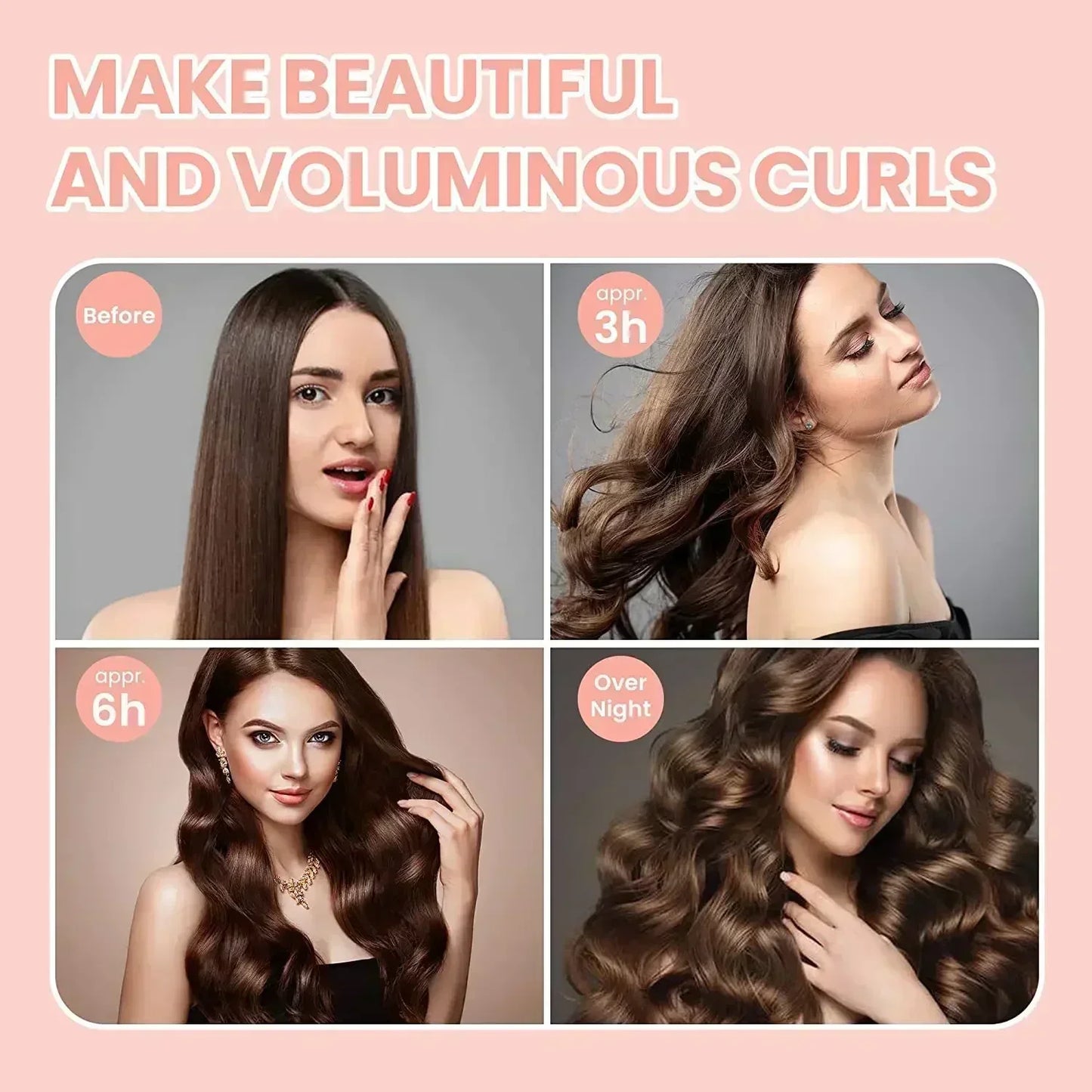 Heatless Hair Curlers Set - Flexible Soft Curling Rods & Headband for Effortless Curls While Sleeping