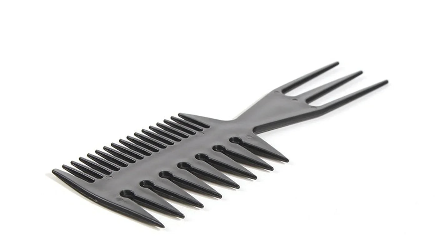 Wide Tooth Retro Oil Head Comb for Detangling Curly Hair - Professional Barber Fork Comb for Slicked Back Hairstyles