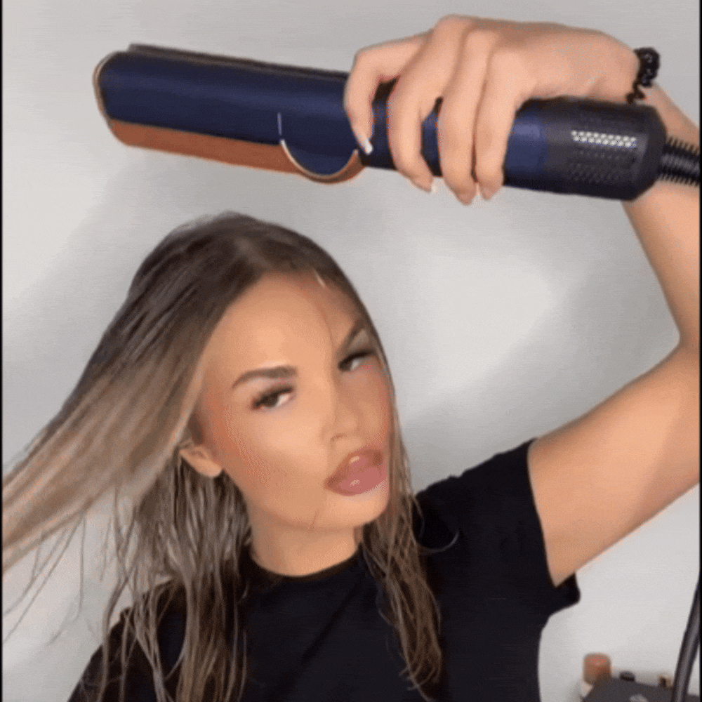 2-in-1 Hair Straightener and Dryer | Adjustable Temperature & Airflow for All Hair Types, Ideal for Quick Styling at Home or On-the-Go