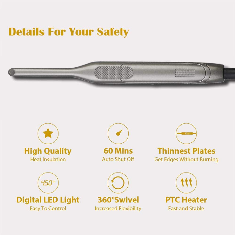 Mini Hair Straightener | Ultra-Thin Ceramic Plates, Fast Heating 150℃-232℃ for Short Hair Styling