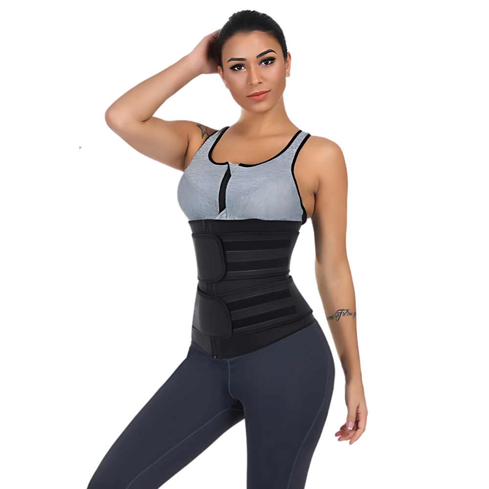 Women's Latex Waist Trainer | Double Compression Straps & Zipper for High-Intensity Workouts