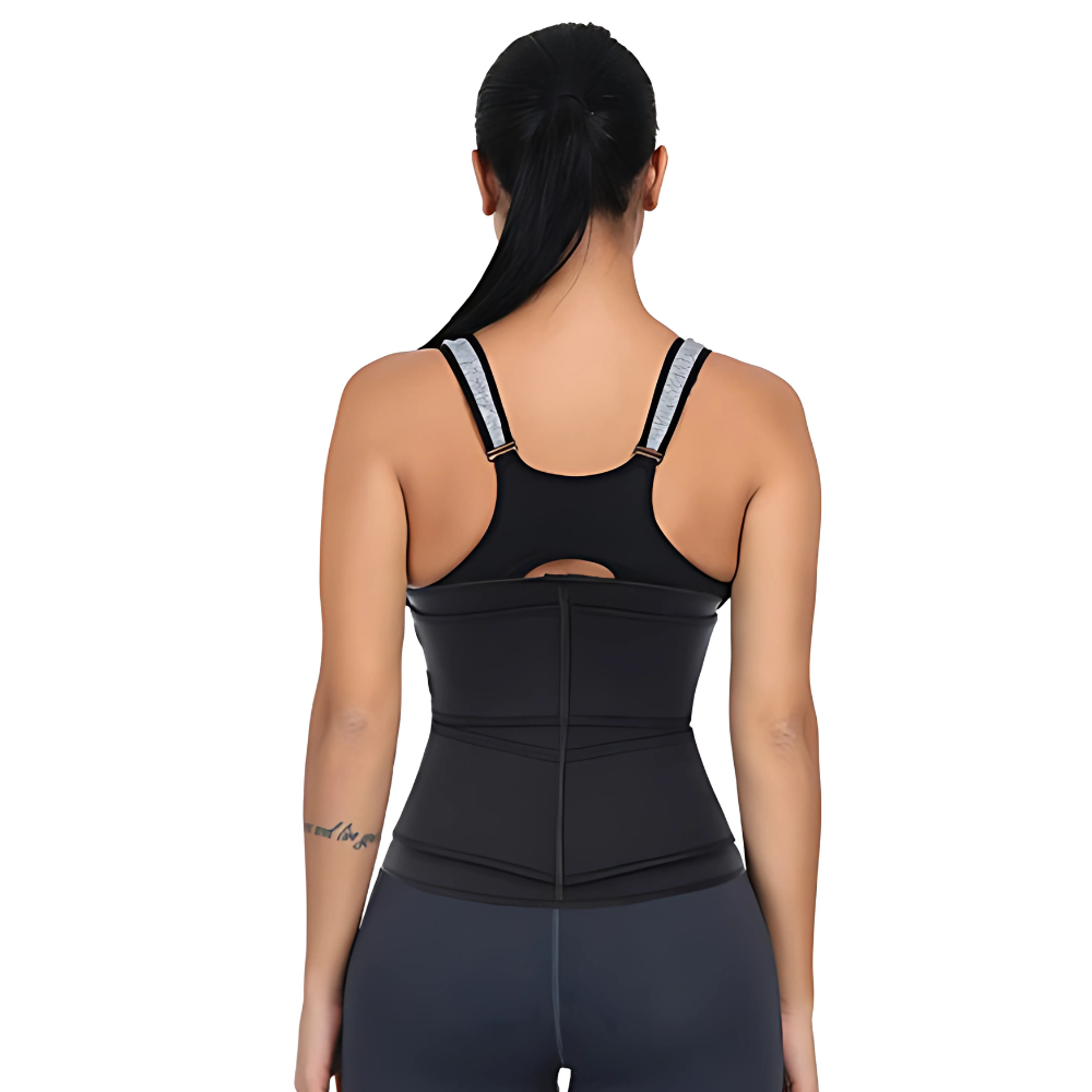 Women's Latex Waist Trainer | Double Compression Straps & Zipper for High-Intensity Workouts