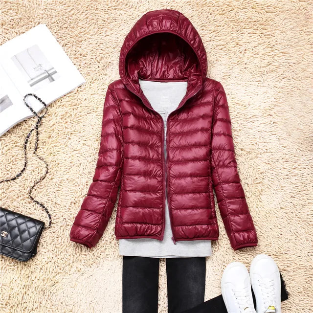 Ultra-Light Packable Down Jacket with Hood | Warm, Compact & Stylish for Winter Travel