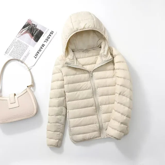 Ultra-Light Packable Down Jacket with Hood | Warm, Compact & Stylish for Winter Travel
