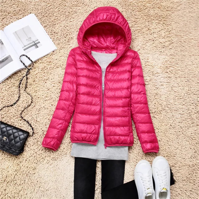 Ultra-Light Packable Down Jacket with Hood | Warm, Compact & Stylish for Winter Travel