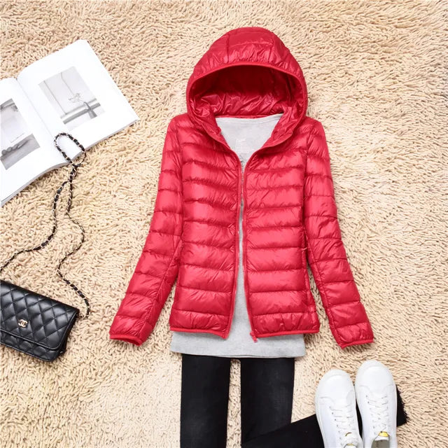 Ultra-Light Packable Down Jacket with Hood | Warm, Compact & Stylish for Winter Travel