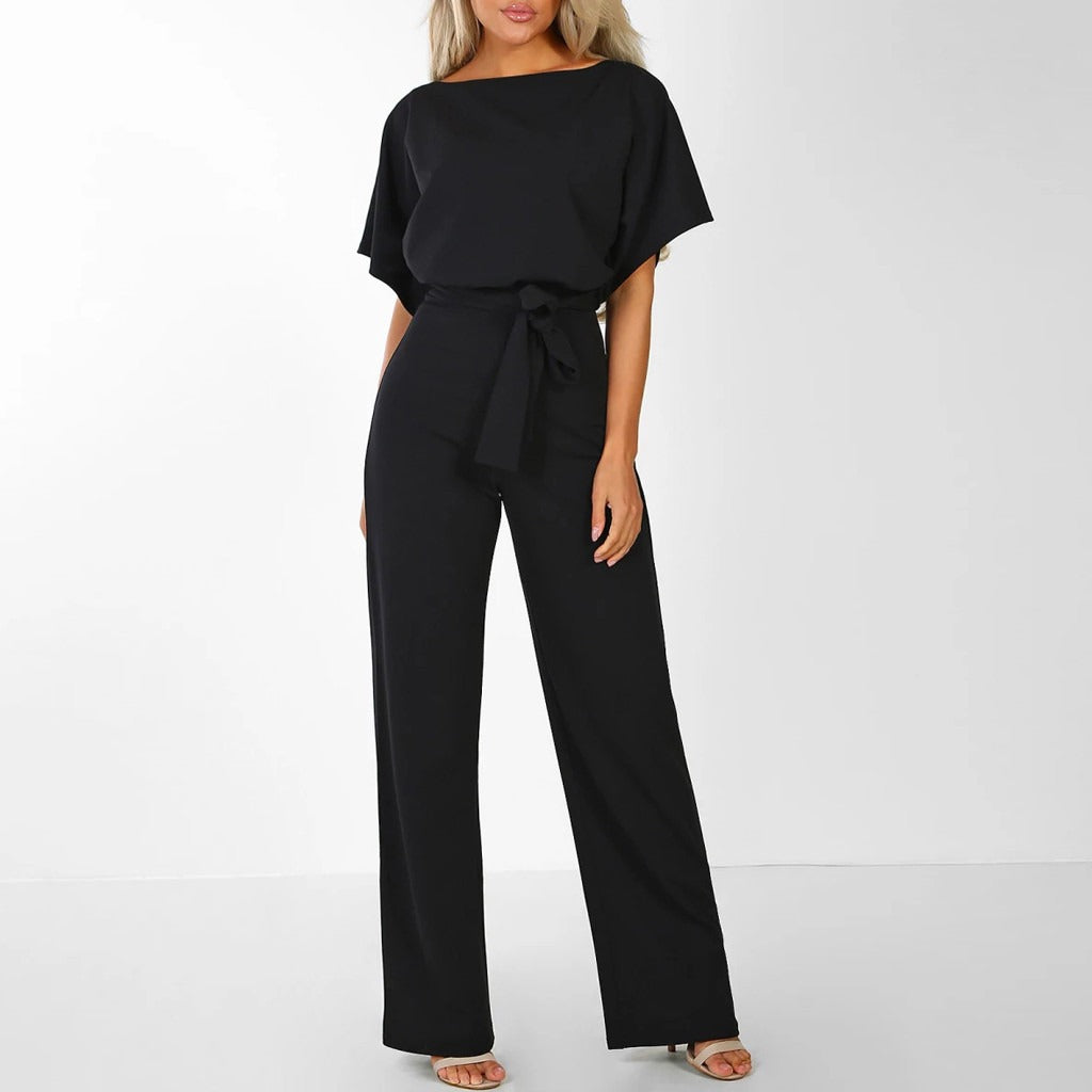 Women's Dark Blue Jumpsuit | Comfortable, Feminine & Ideal for Dining Out and Special Occasions