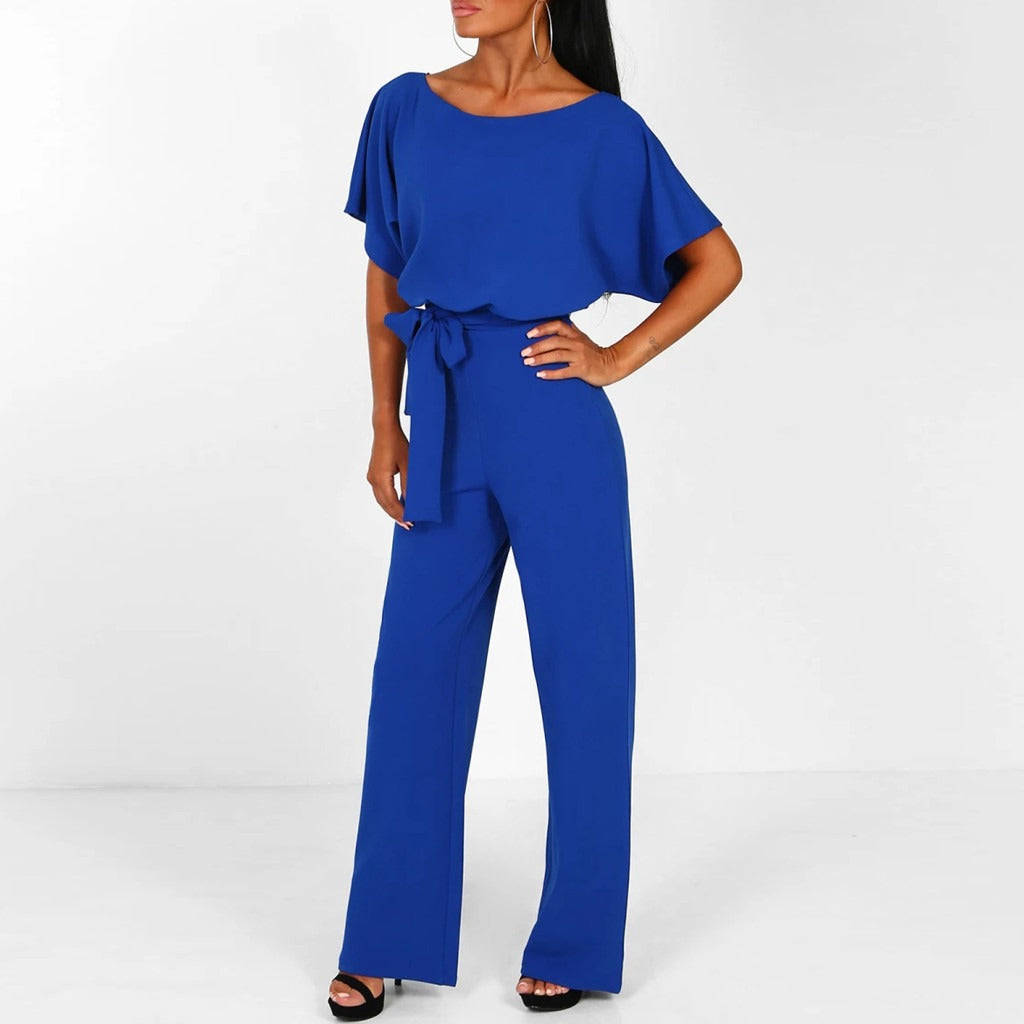 Women's Dark Blue Jumpsuit | Comfortable, Feminine & Ideal for Dining Out and Special Occasions