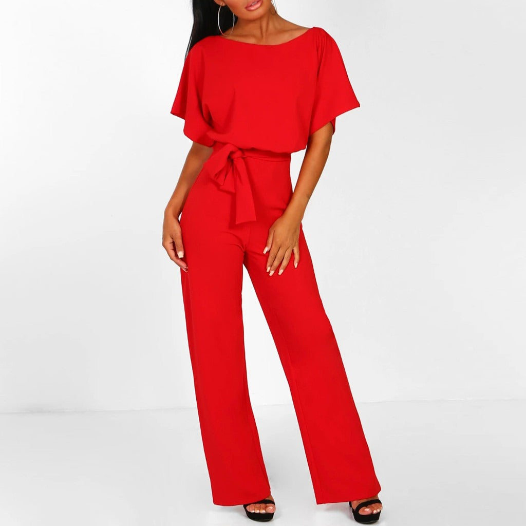 Women's Dark Blue Jumpsuit | Comfortable, Feminine & Ideal for Dining Out and Special Occasions