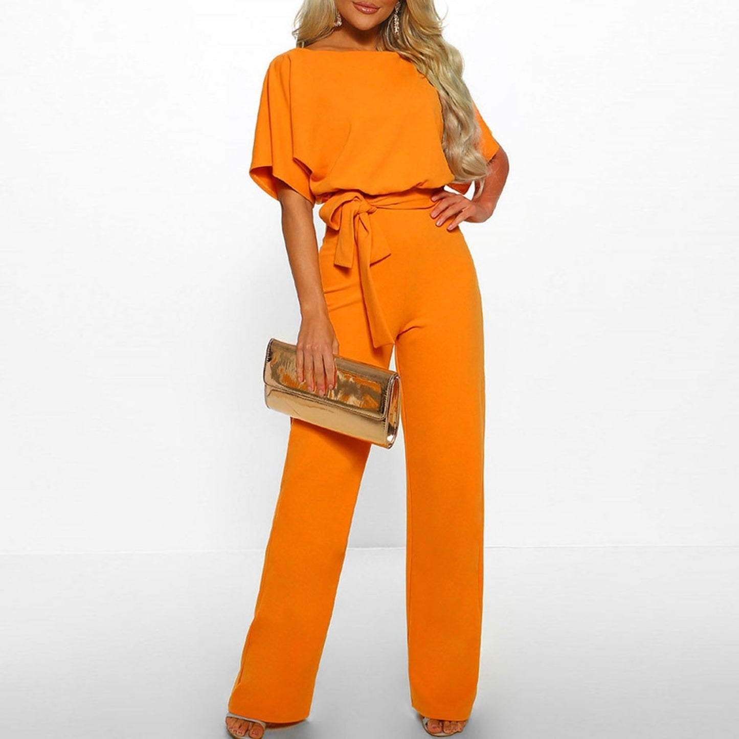Women's Dark Blue Jumpsuit | Comfortable, Feminine & Ideal for Dining Out and Special Occasions