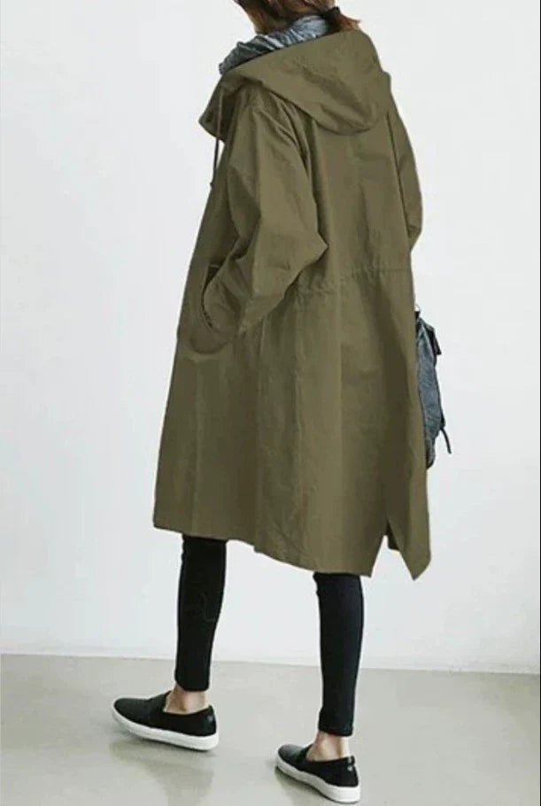 Women's Lightweight Hooded Rain Jacket - Waterproof Windbreaker for Outdoor Activewear