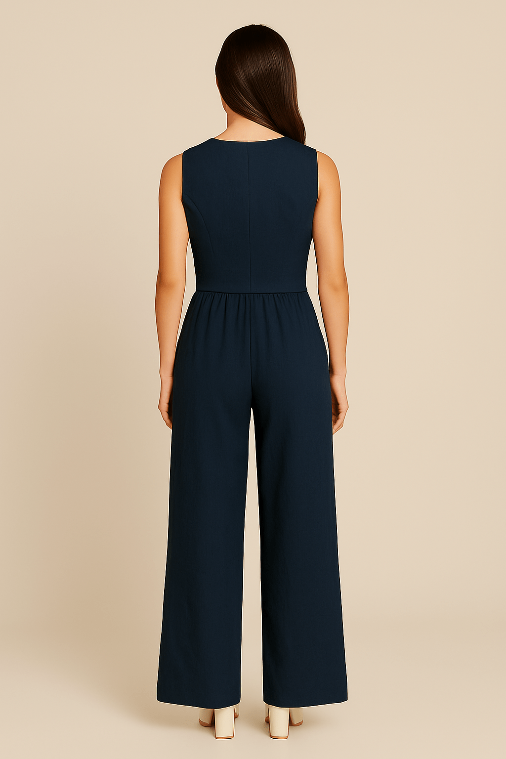 Sleeveless Linen Vest and Wide Trousers Set for Women - Cotton Casual Outfit