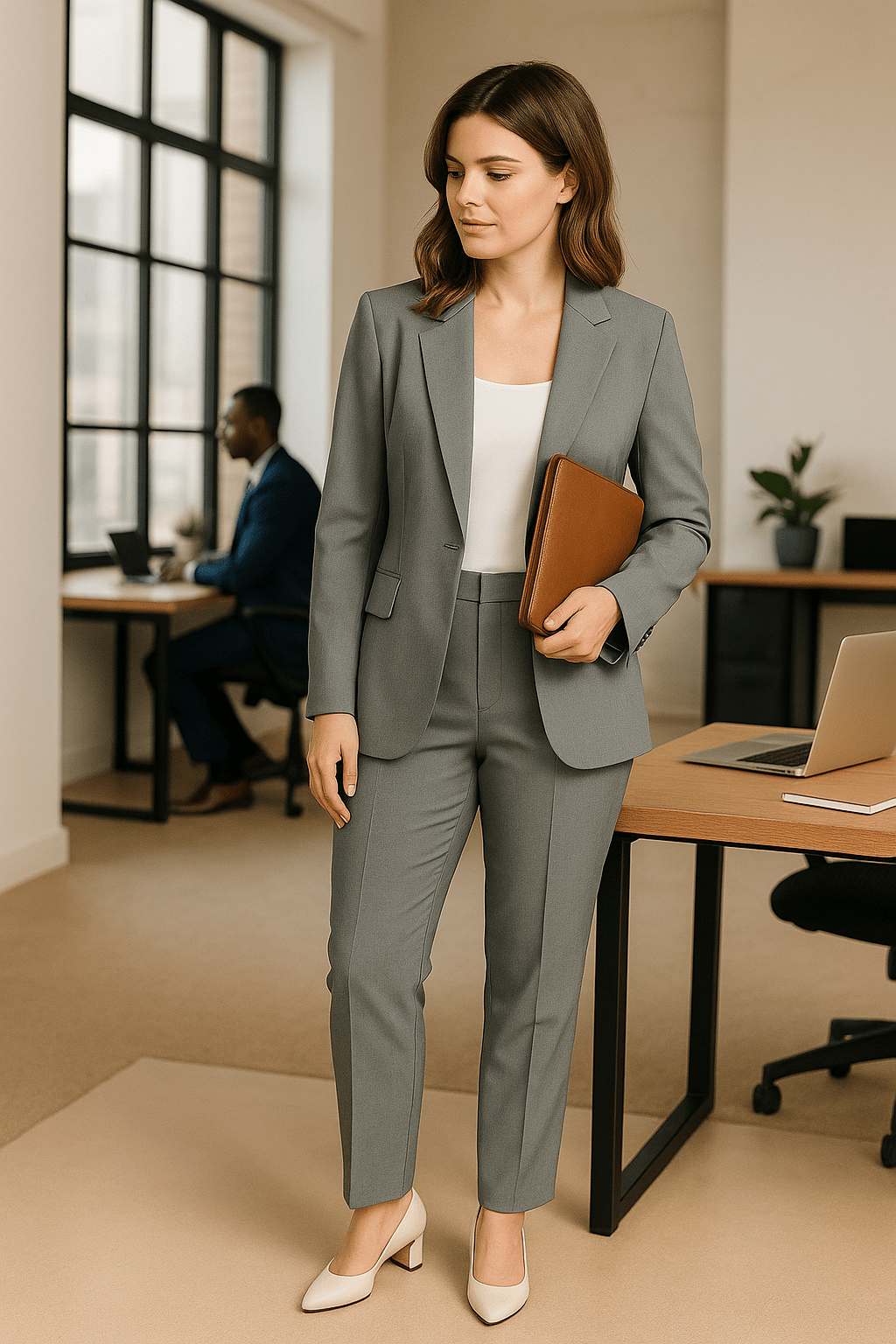 Two-Piece Blazer and Trouser Set for Women – Tailored Fit, Smart Office Wear, Available in Multiple Sizes