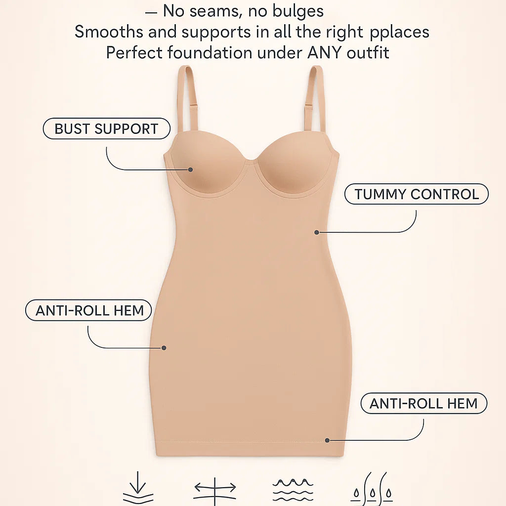 Sculpting Under Slip Bridal Shapewear Dress for Women - Body Shaper, Comfortable Fit, Seamless Design
