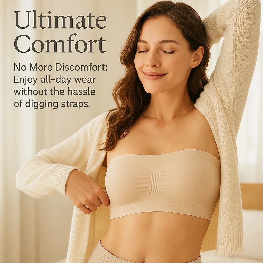 Supportive Bandeau Bra | Strapless, Smooth & Comfortable for Off-the-Shoulder Tops and Backless Dresses