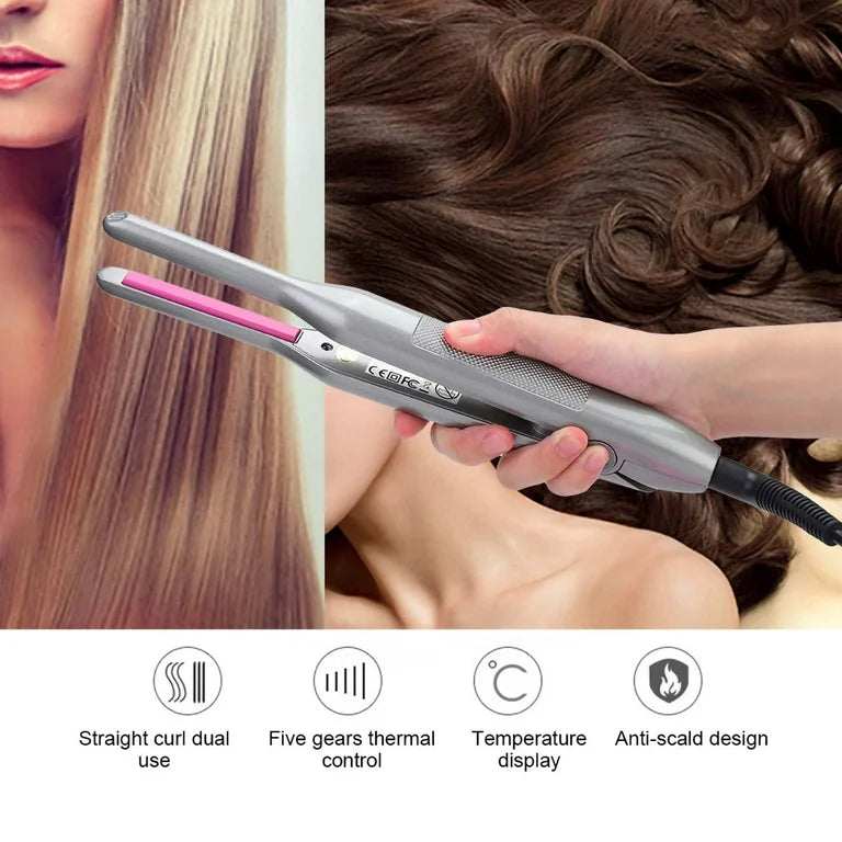 Mini Hair Straightener | Ultra-Thin Ceramic Plates, Fast Heating 150℃-232℃ for Short Hair Styling