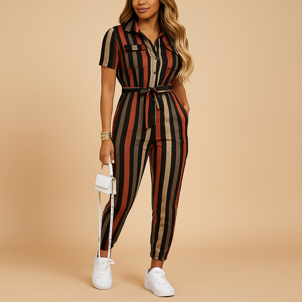 Tailored Women's Jumpsuit with Button Closure and Flattering Fit - Comfortable and Stylish All-in-One Outfit