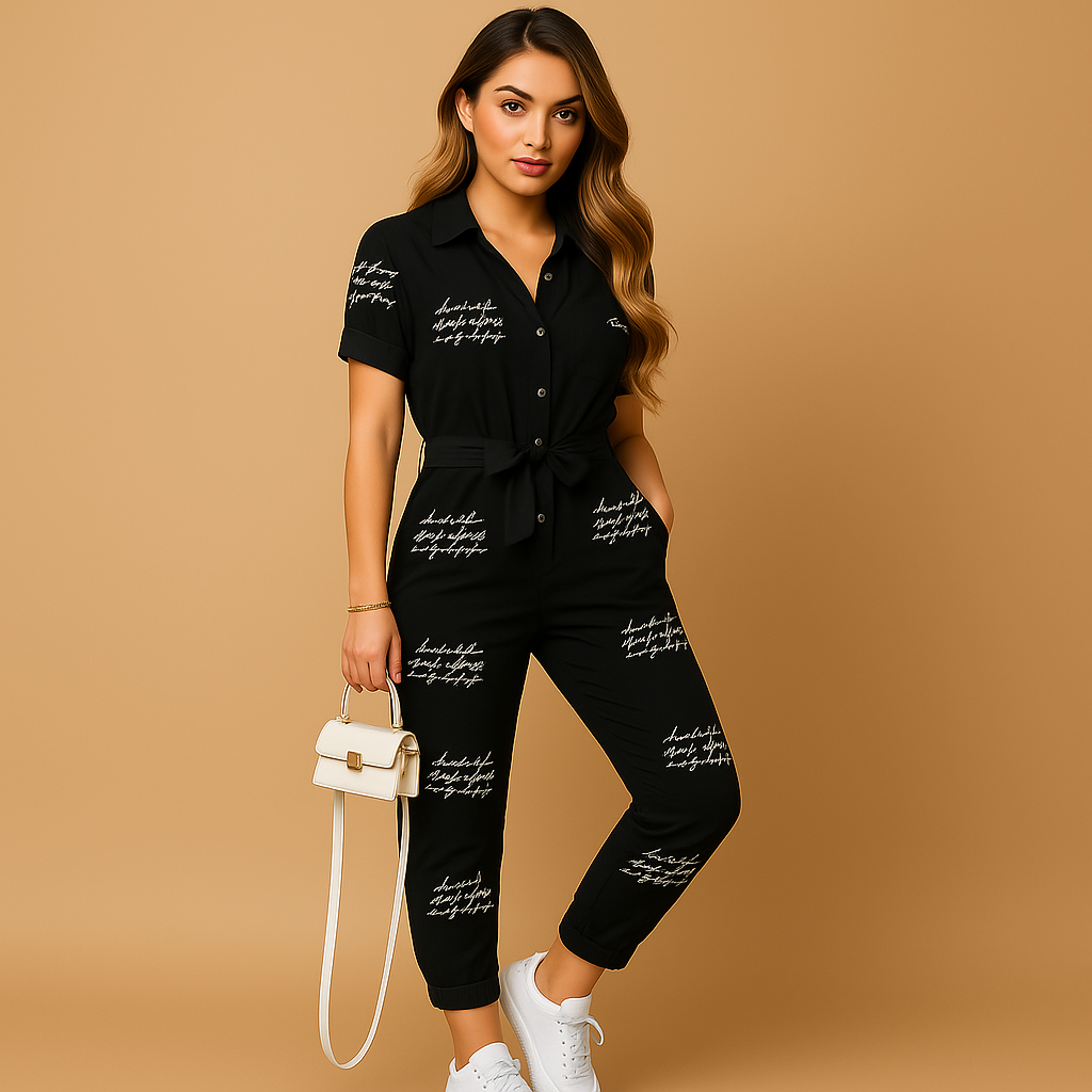Tailored Women's Jumpsuit with Button Closure and Flattering Fit - Comfortable and Stylish All-in-One Outfit