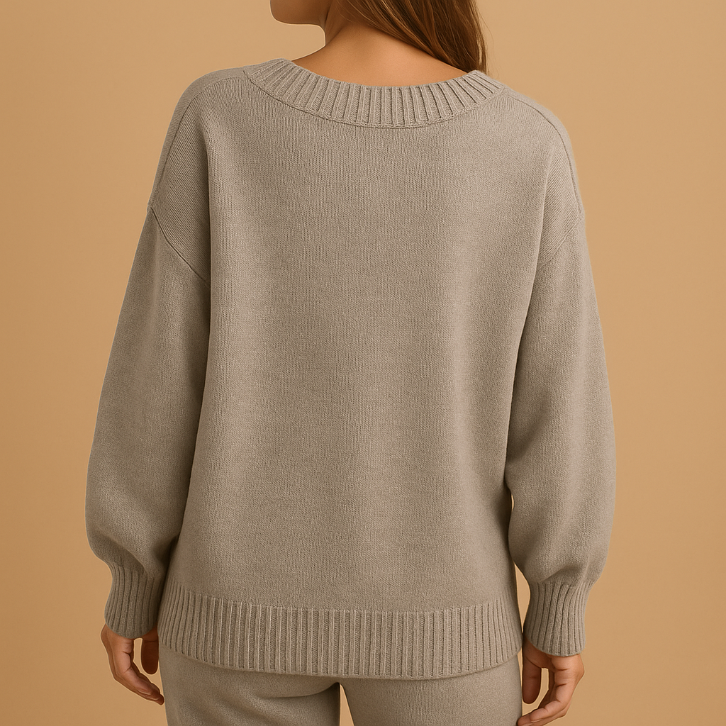 Knitted V-neck Jumper for Women, Cotton, Slim Fit, Available in Various Colors, Sizes S-XL