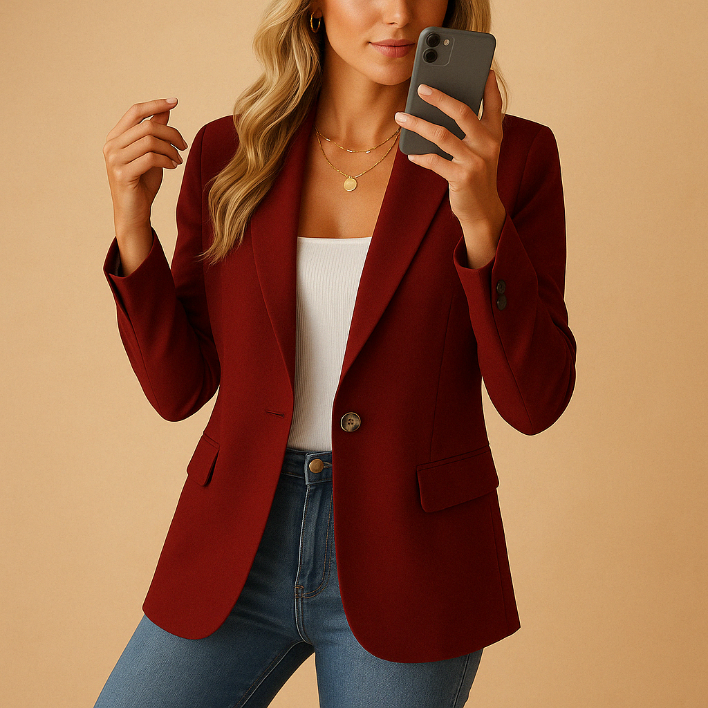 Tailored Women's Blazer with Comfortable Fit - Smart Casual Jacket for Work or Everyday Wear