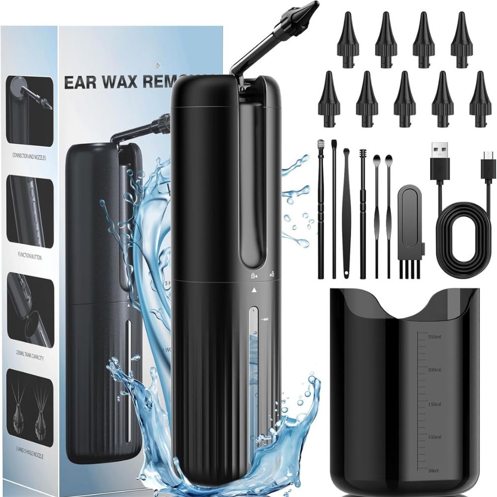 Ear Cleaner PRO | Earwax Removal Tool - Safe and Precise Ear Cleaner, Waterproof, Rechargeable & With Attachments for Safe Ear Care at Home