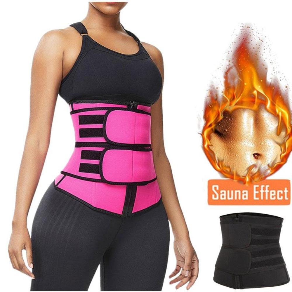 Women's Latex Waist Trainer | Double Compression Straps & Zipper for High-Intensity Workouts