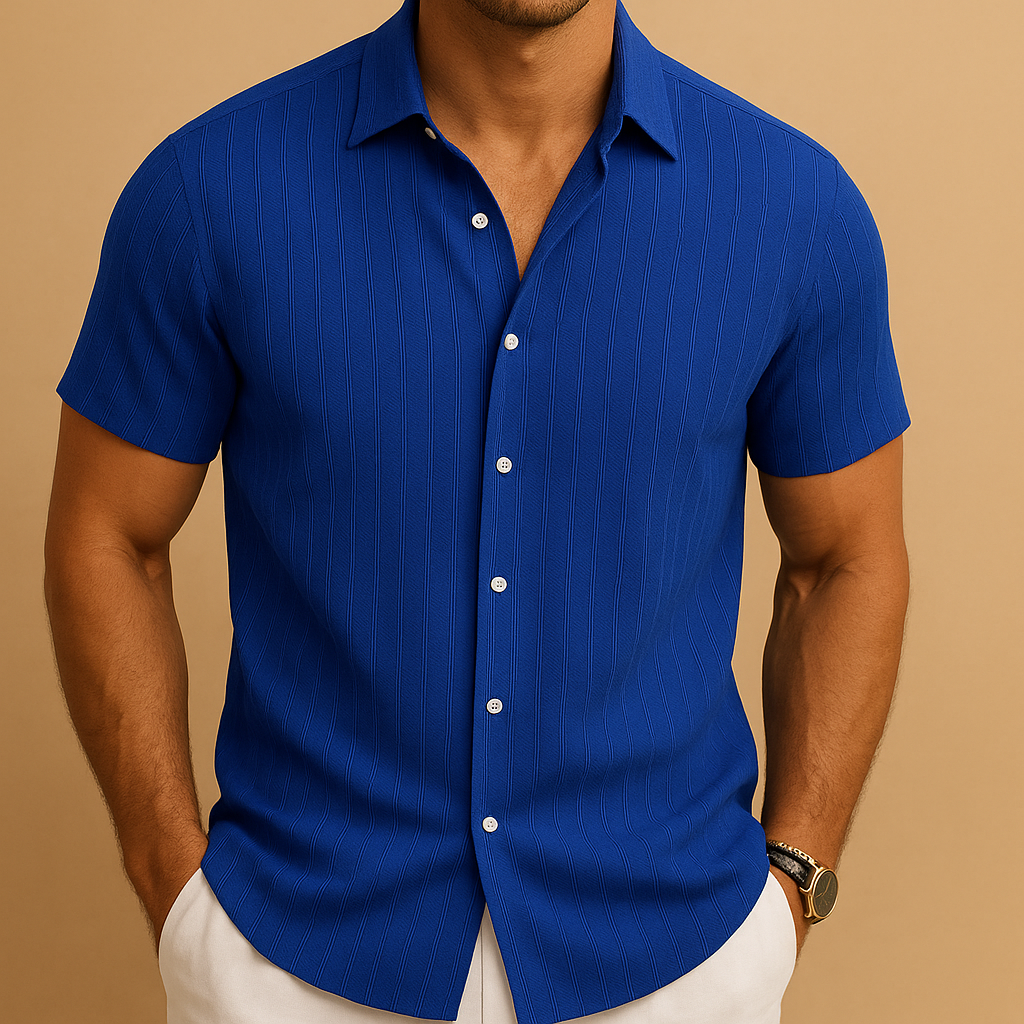 Lightweight Short Sleeve Summer Shirt for Men - Cotton Casual Top in Various Colors