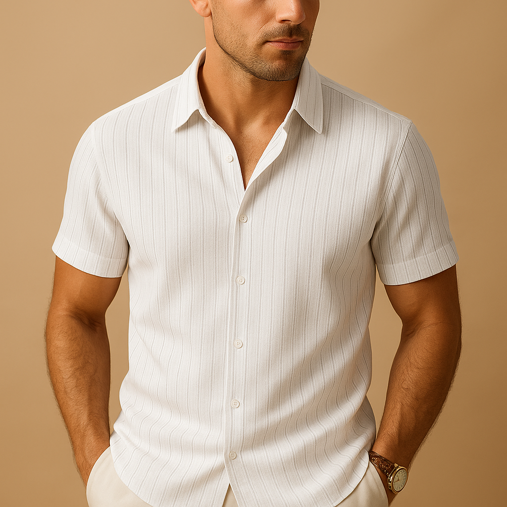 Lightweight Short Sleeve Summer Shirt for Men - Cotton Casual Top in Various Colors