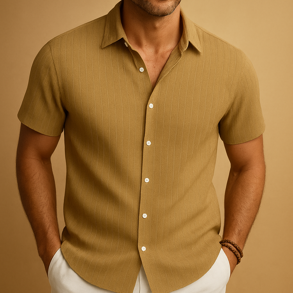 Lightweight Short Sleeve Summer Shirt for Men - Cotton Casual Top in Various Colors