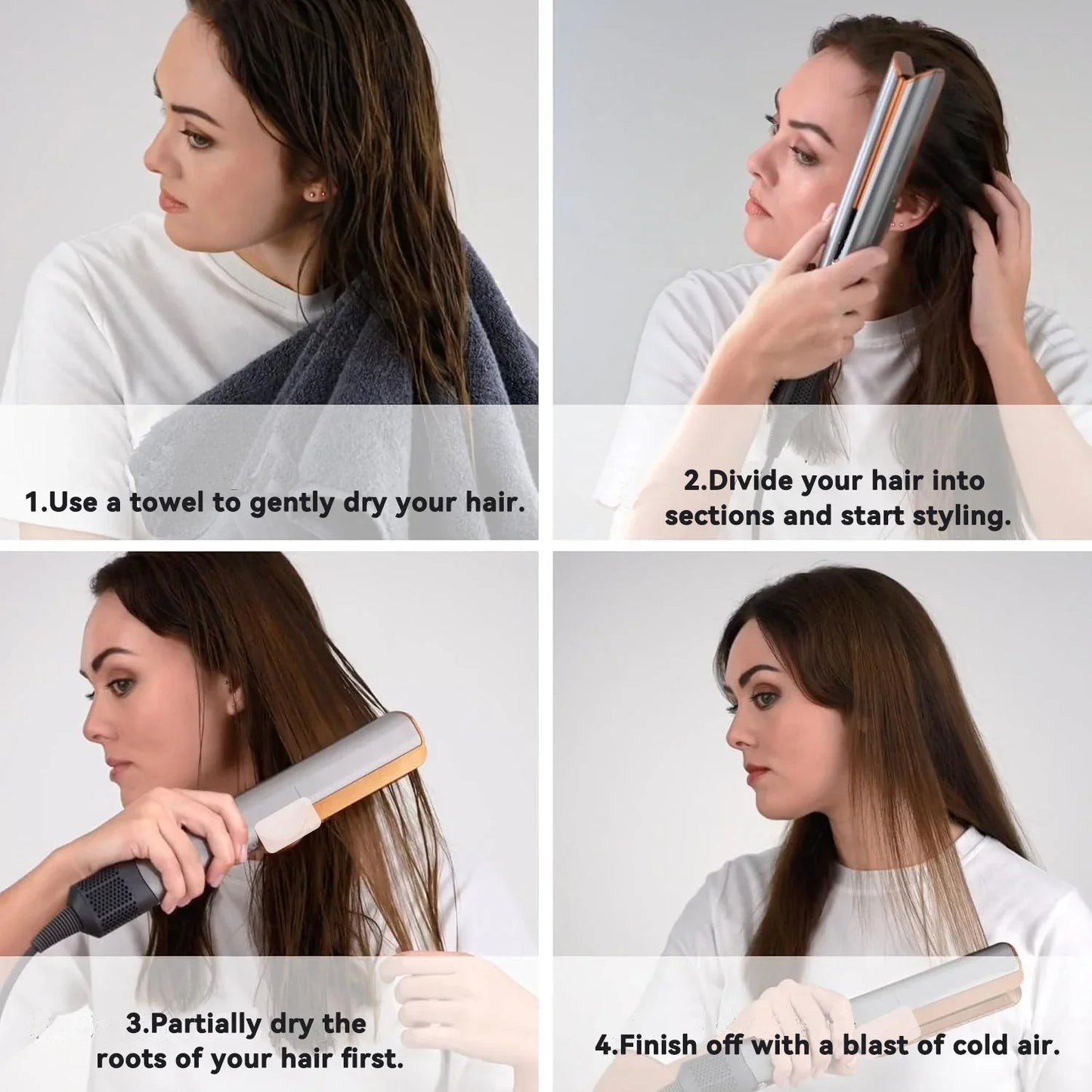 Air Straightener | 2-in-1 Blow-Dryer & Smoothing Tool with Ion Technology for All Hair Types