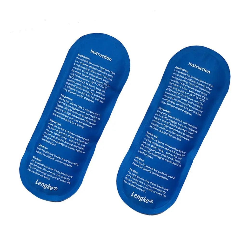 x2 Thermal Insulated Medicla Cooler Travel Case Ice Pack Pill Protector Cold Gel Insulin Cooling Bag