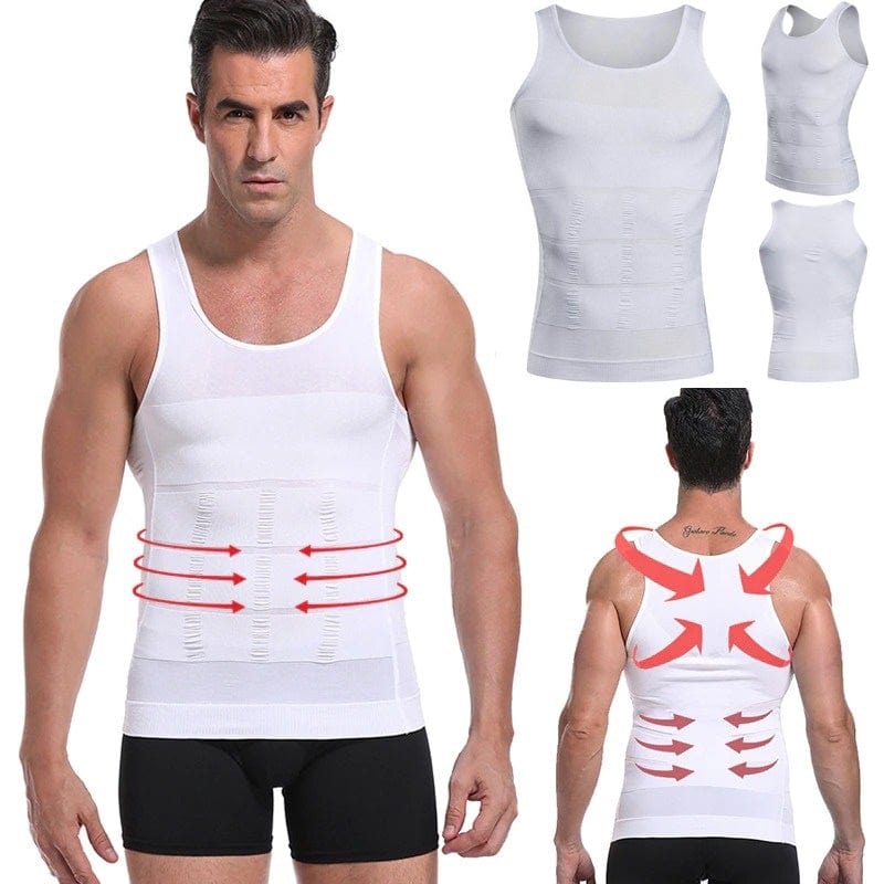 Men's Seamless Slimming Compression Body Shaper Vest for Abs Control and Support