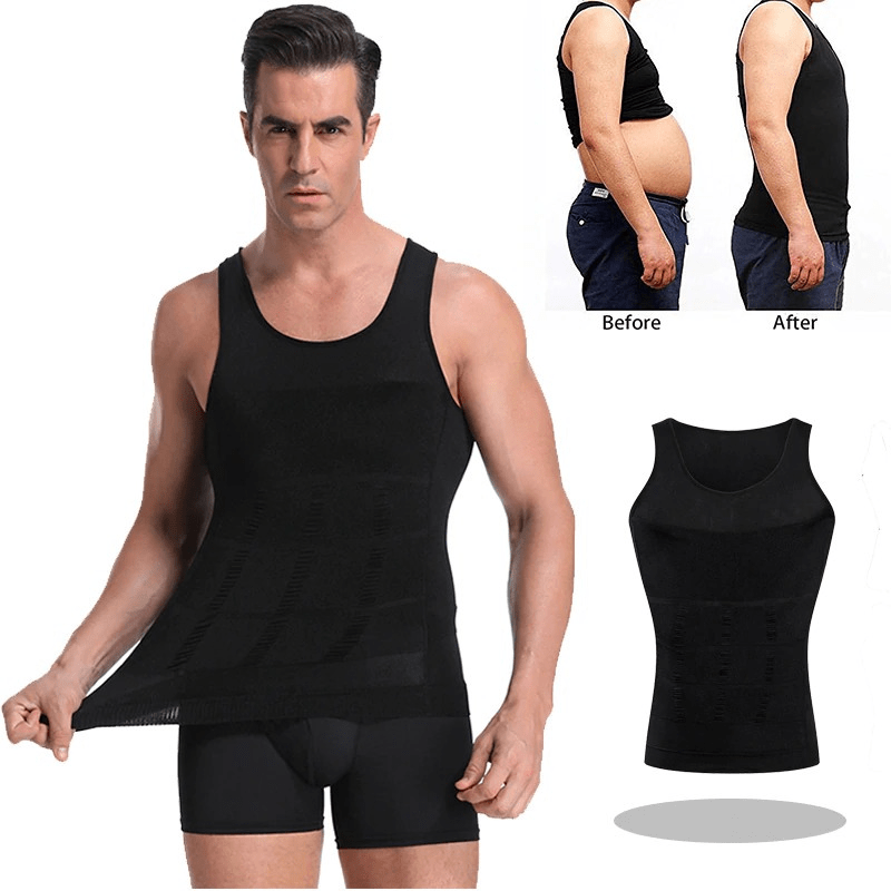 Men's Seamless Slimming Compression Body Shaper Vest for Abs Control and Support