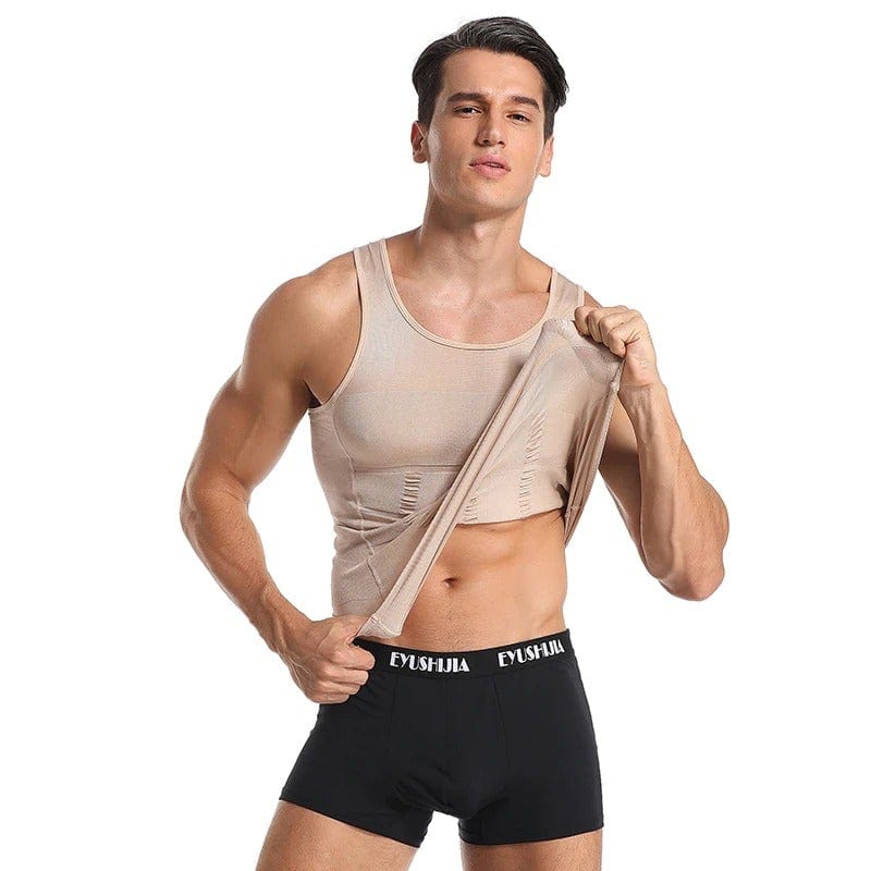 Men's Seamless Slimming Compression Body Shaper Vest for Abs Control and Support