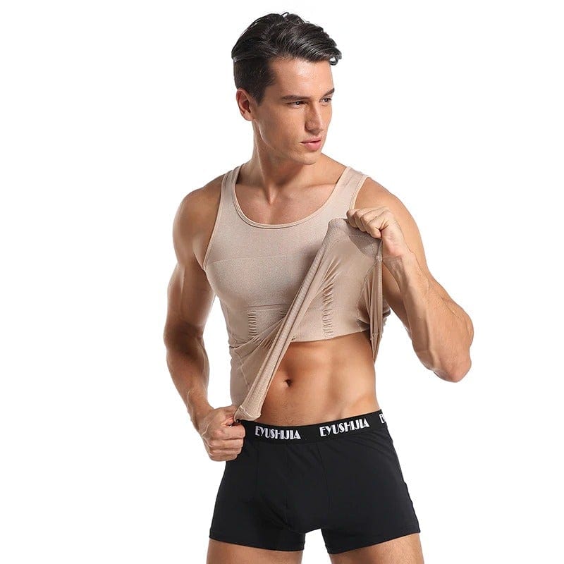 Men's Seamless Slimming Compression Body Shaper Vest for Abs Control and Support